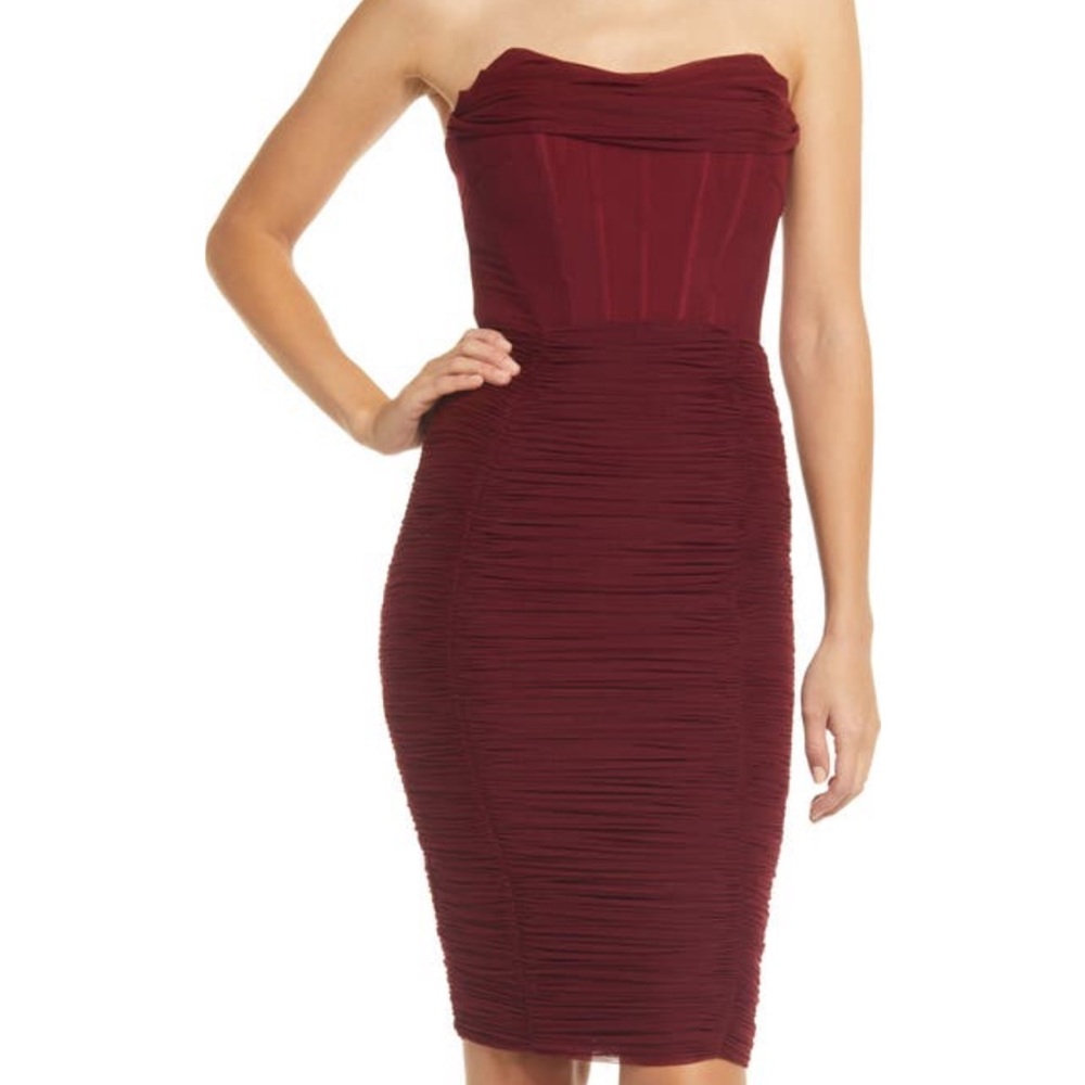 Lavish Alice Mesh Corset Midi Dress Size 6
